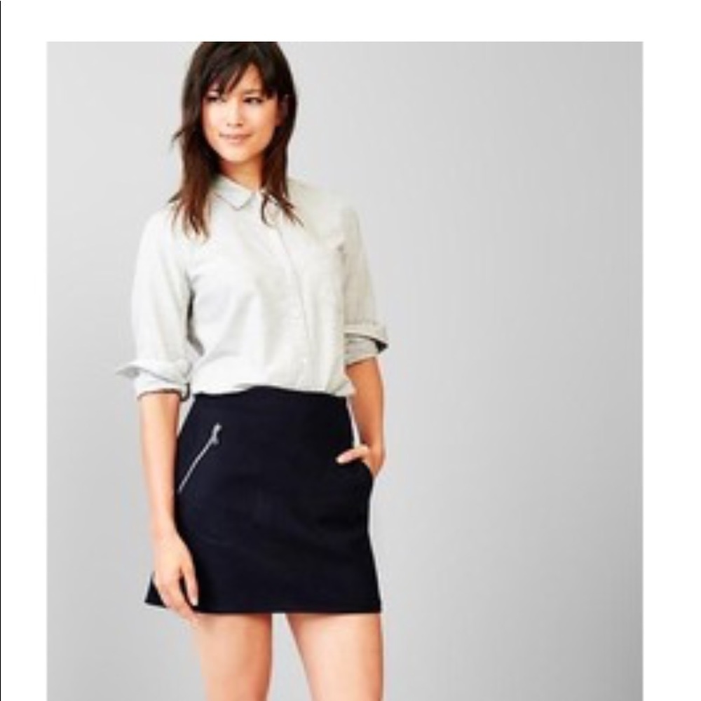 Gap Navy Skirt With Zipper Detail